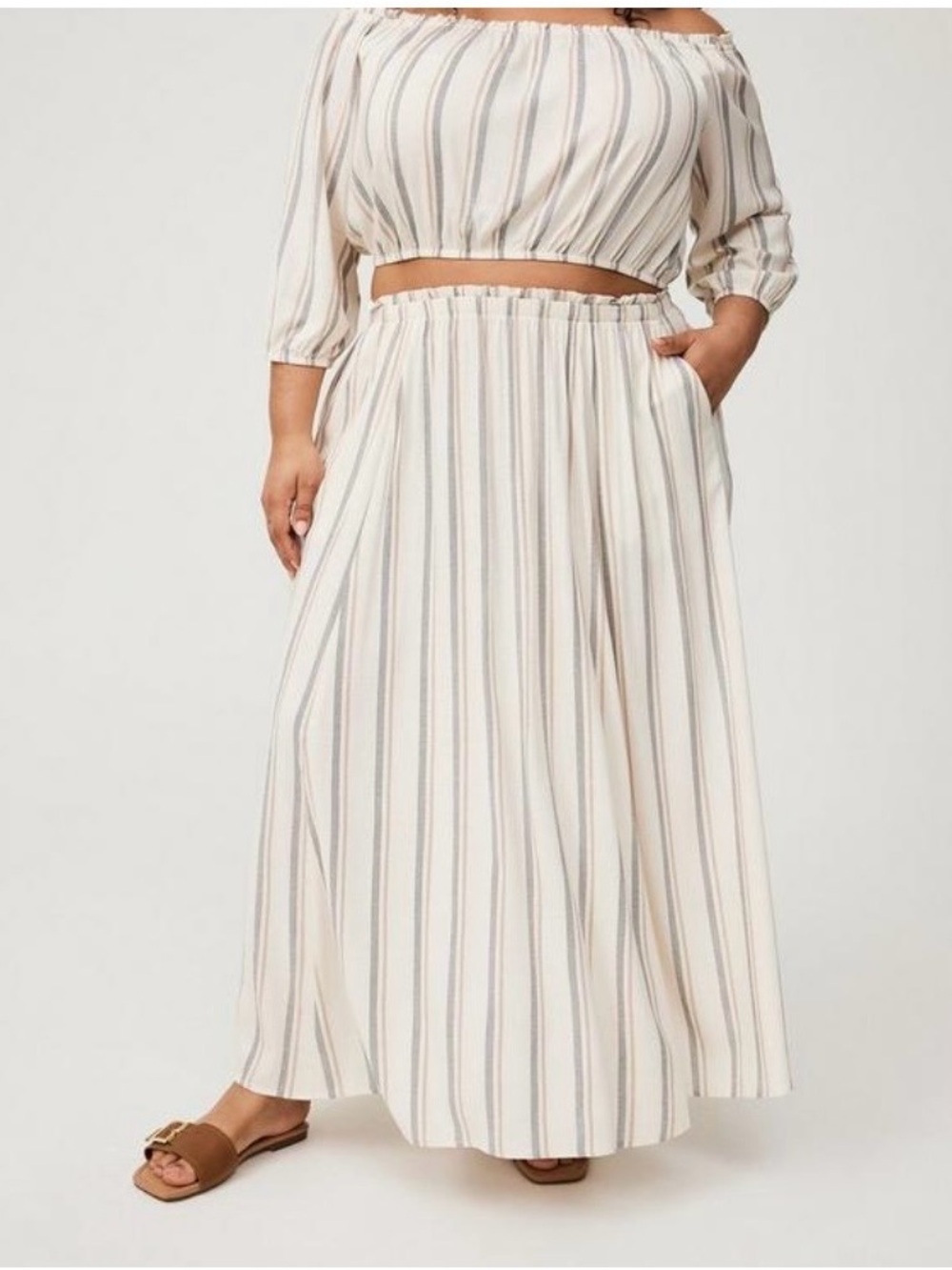 Torrid Off Shoulder Maxi Skirt Set - Top 2X - Skirt 1X - NWT! - Picture 10 of 12
